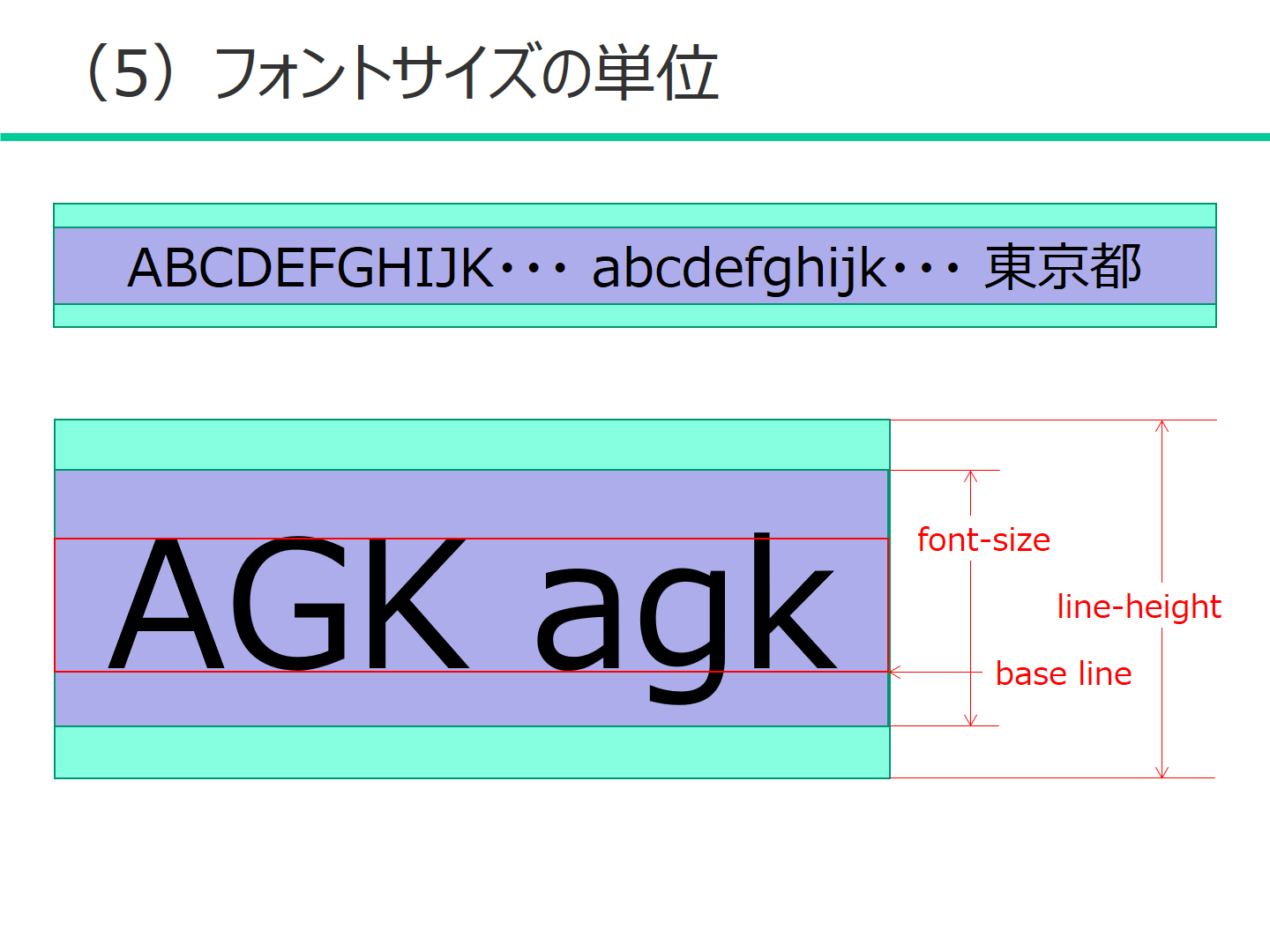 (5) フォントサイズの単位